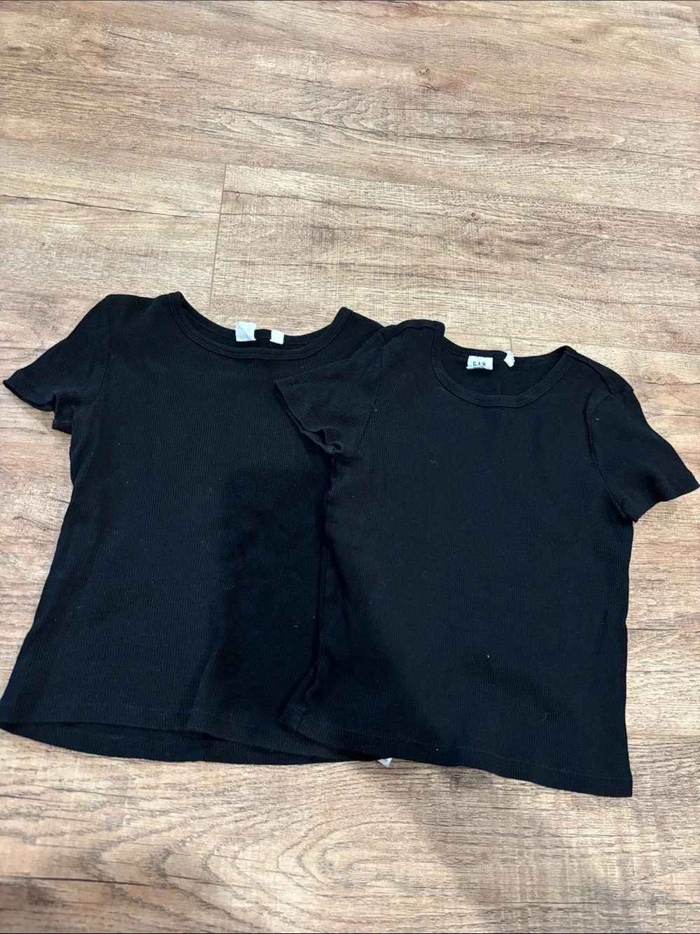 GAP Kids Black Short Sleeve Ribbed Tees - Set of 2
